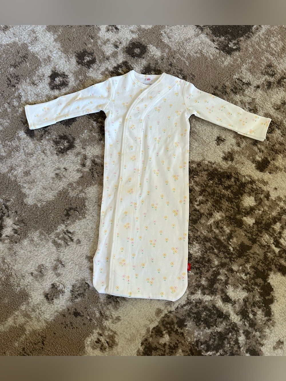 Magnetic Me White Long Sleeve Sleep Sack with Yellow Floral Dots